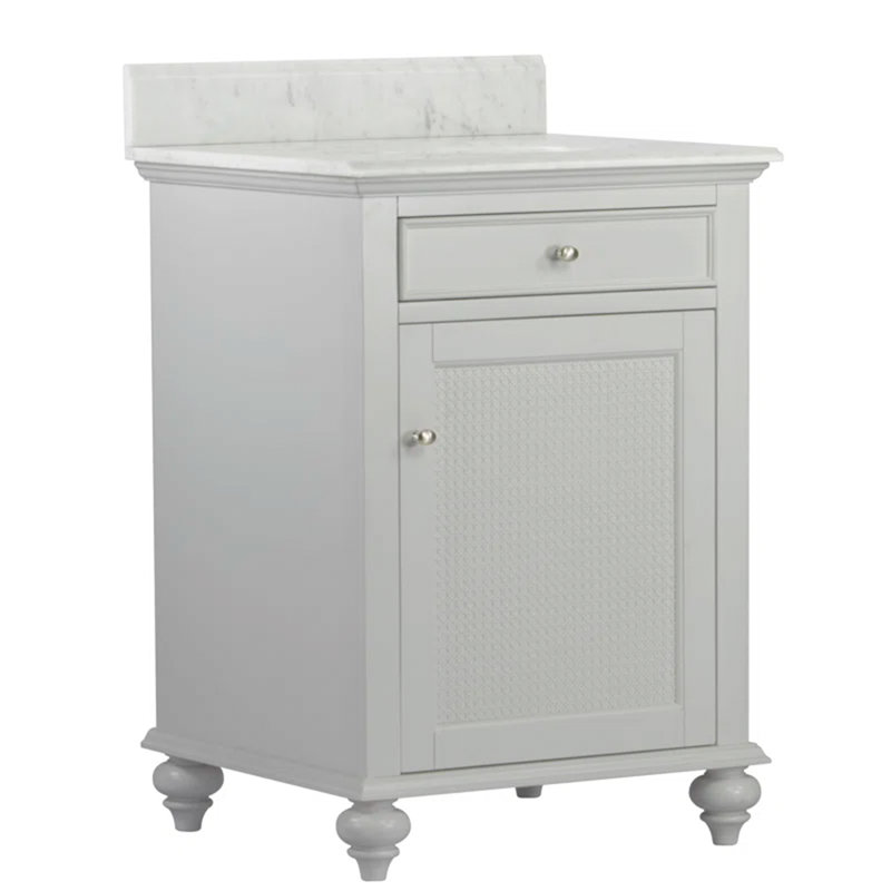 Meuble-lavabo simple 24 po en marbre, Gris