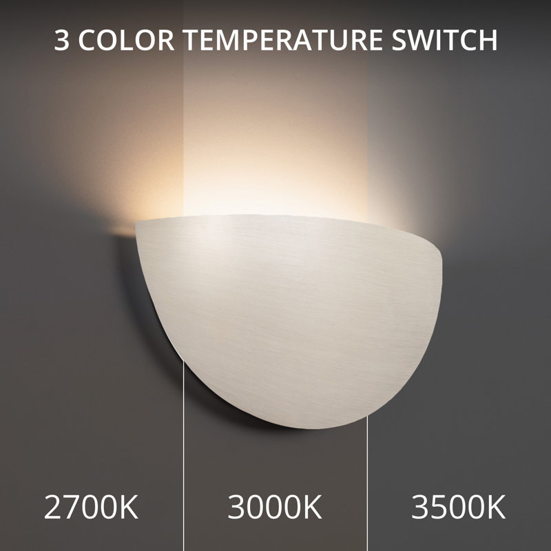 Akena 1 - Light LED Dimmable Half Moon Sconce, Brushed Nickel, 2700K