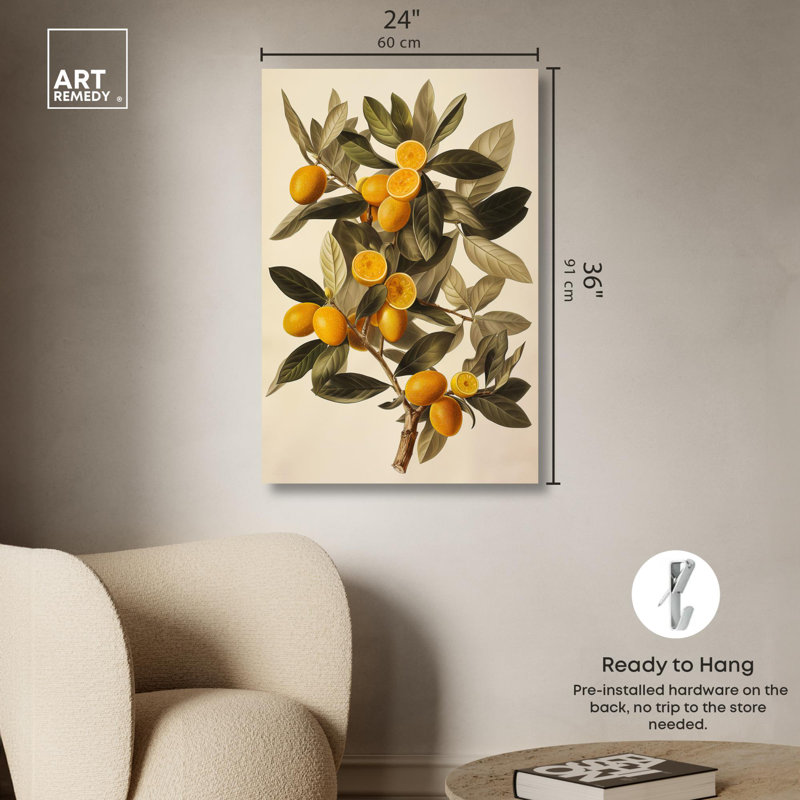 «Orange Oasis Glow» par Art Remedy, H 36 po x l 24 po, Toile tendue