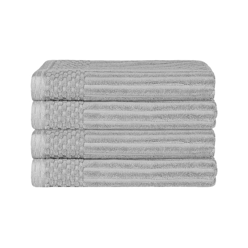 Serviette de bain épaisse absorbante en coton côtelé, Argent