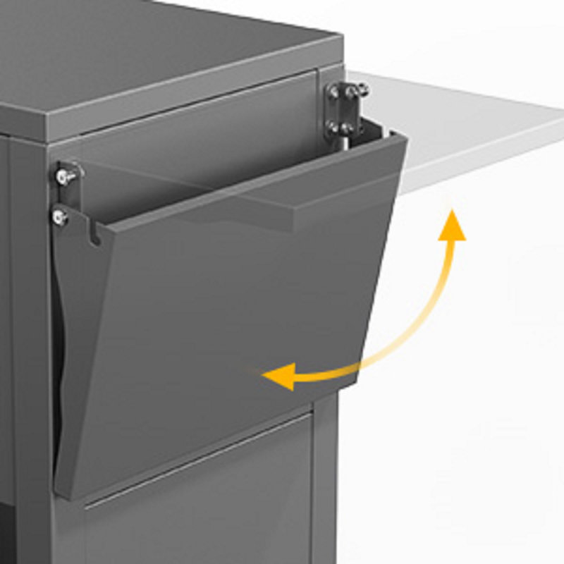 Matte Grey Patio Rolling Cooler With Side Table Boards And Cupboard Function