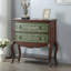 Commode décorative rétro en bois patiné vert