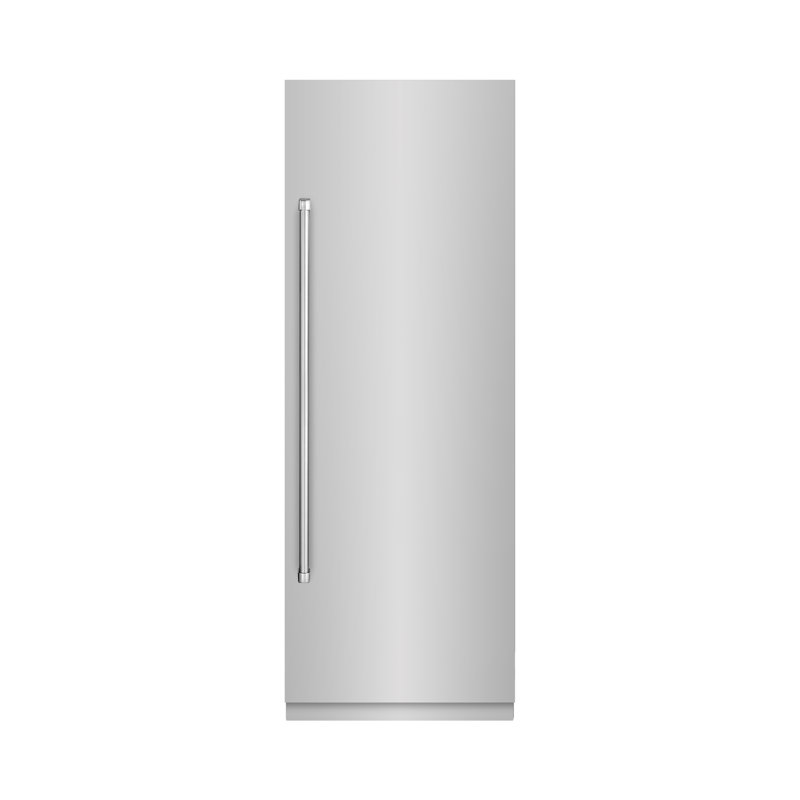ZLINE 30 in. 16.7 cu. ft. Column Refrigerator in White Matte with Graphite Gray Interior, Stainless Steel