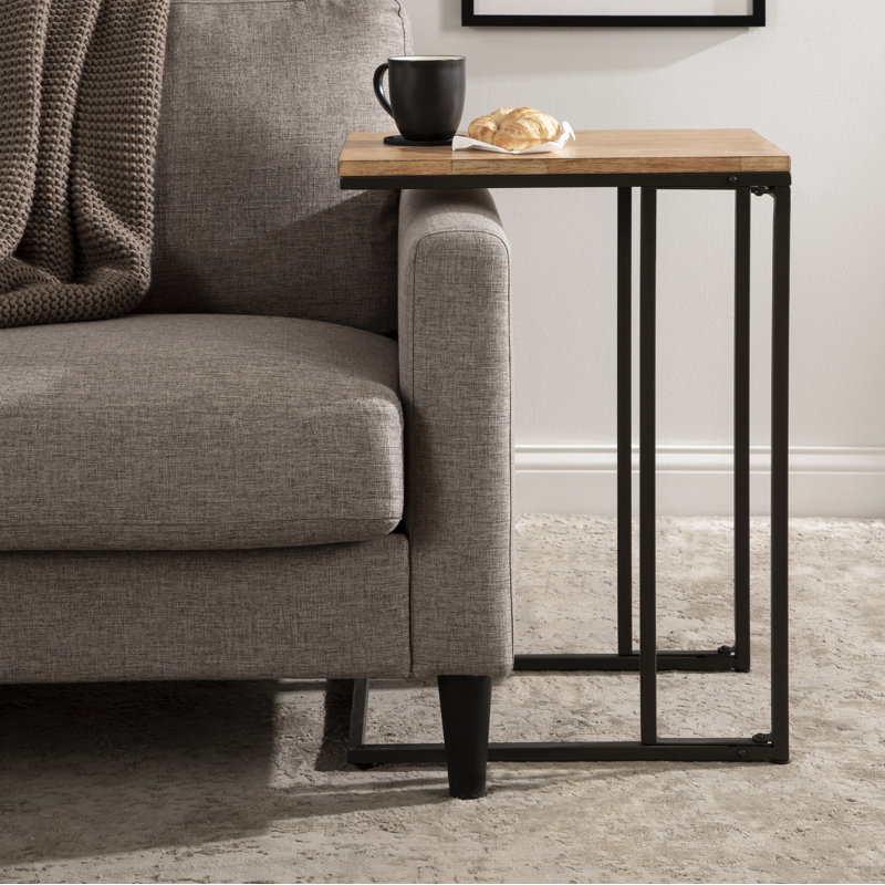 Table de bout en métal Amald 19 x 12 x 27 brun noyer, Brun rustique