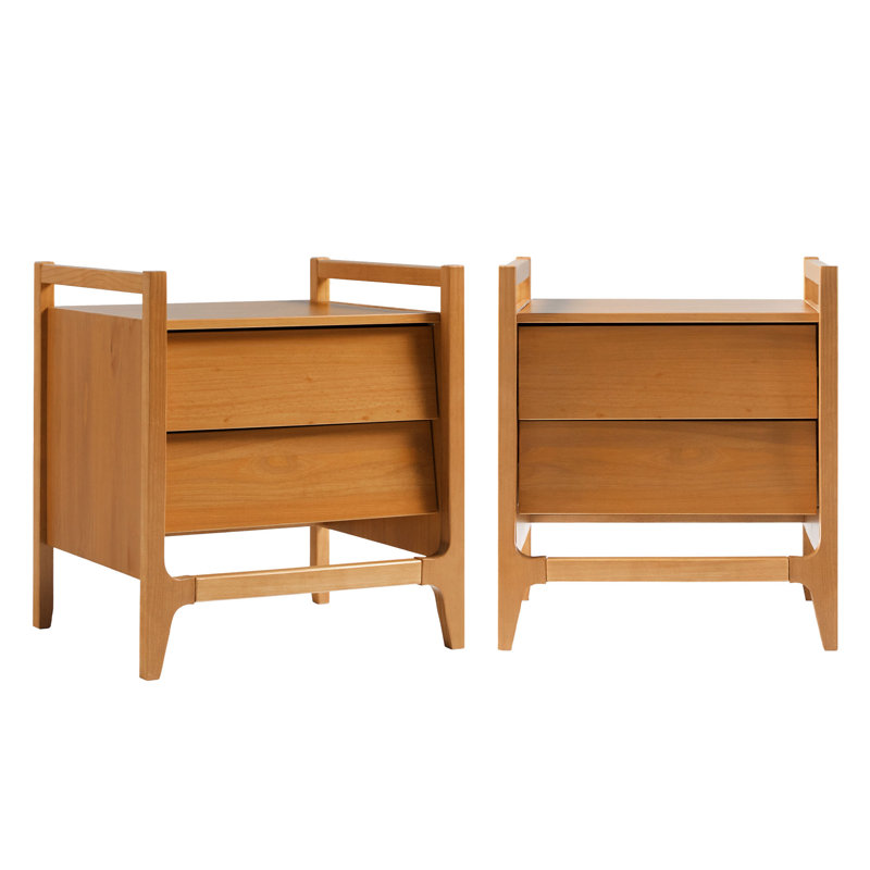 Maesie 2-Drawer Solid Wood Nightstands, Brown