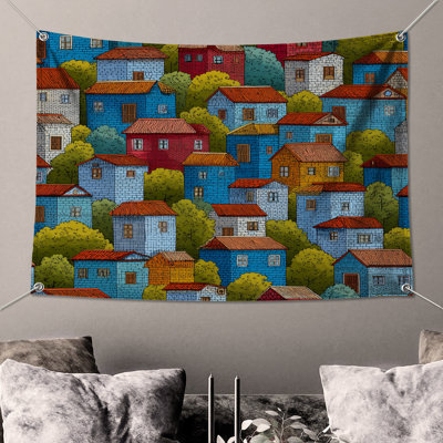 Houses Wall Tapestry - Buildings Wall Decor