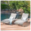 Crete Grey Polyethylene Rattan Chaise Lounge