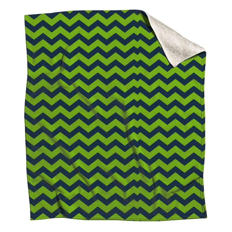 Couvertures vertes à motif de chevrons, L 60 po x H 80 po