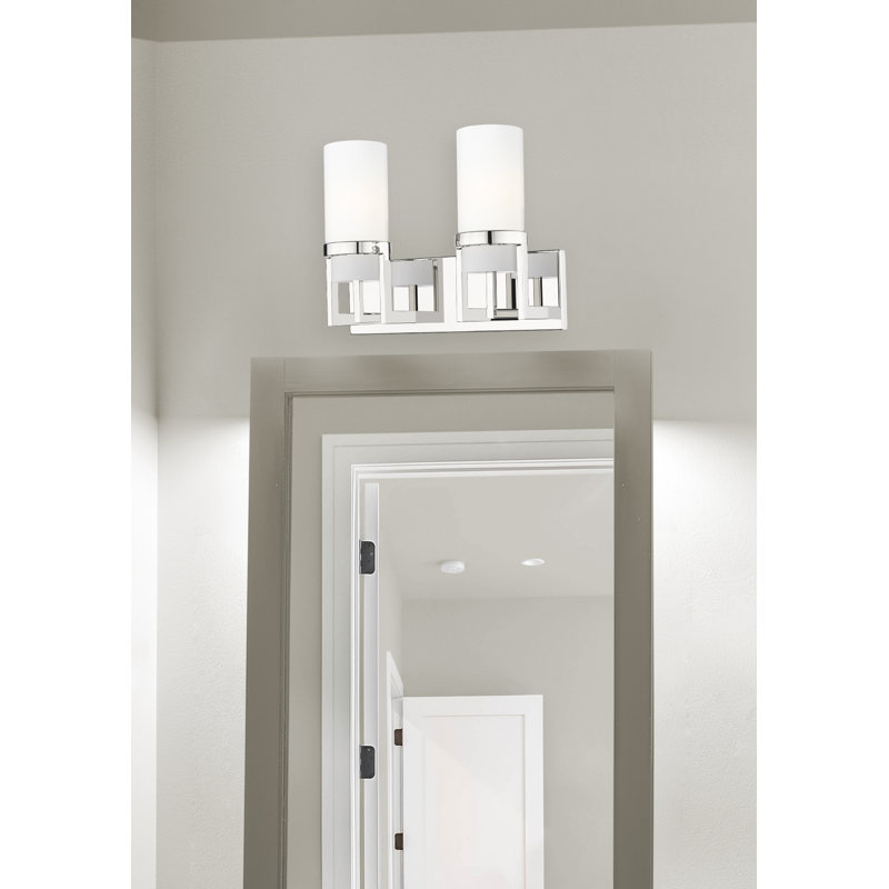 Éclairage pour meuble-lavabo mural 8 po Utopia, Blanc, Nickel poli