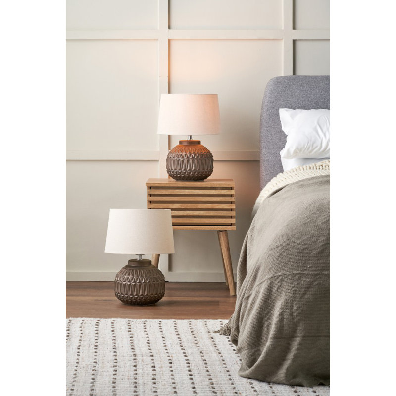 Afanasijs Ceramic Table Lamp, Natural, Brown