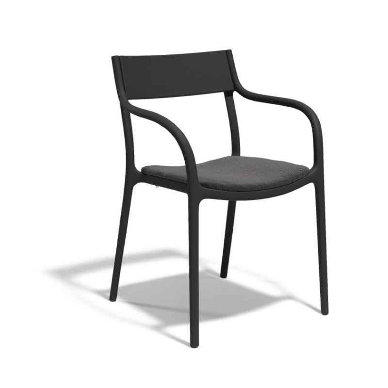 Chaise rembourrée Madison, Anthracite, Noir