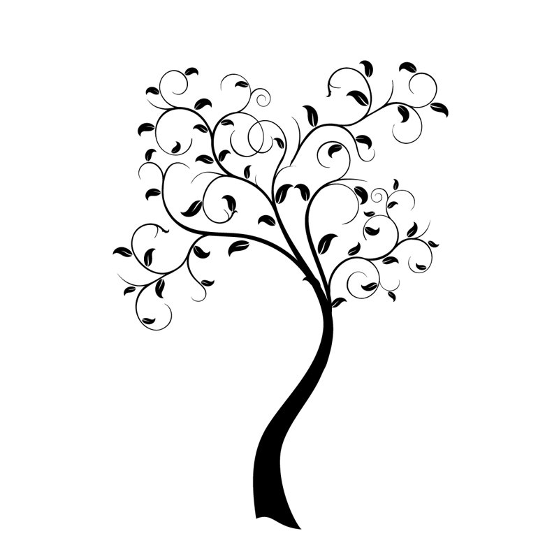 Adhésif décoratif arbre, Noir