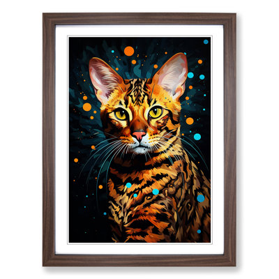 Bengal Cat Digital - Single Picture Frame Print on Wood