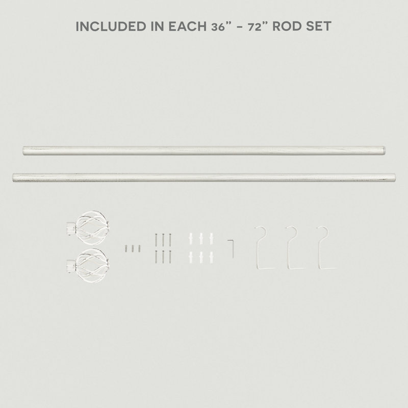 Adjustable Single Curtain Rod, White
