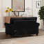 Similicuir noir pour le salon et la structure, expérience d'assise confortable, capacité de poids de 600 lb, processus d'assemblage facile, décoration des clous, espace de rangement avec des composants de qualité-355621227-355621224-355621236