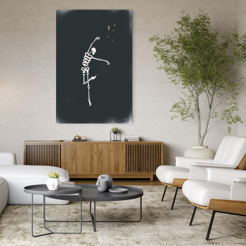 «Dancing Skeletons I», art contemporain abstrait, H 48 po x l 32 po