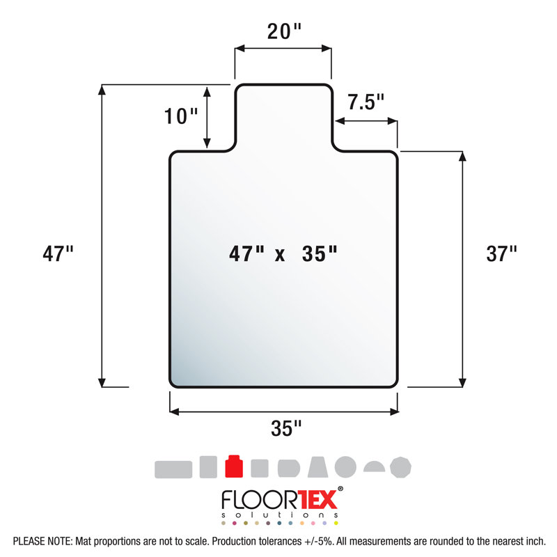 Floortex Ultimat Polycarbonate Chair Mat for Carpets over 1/2", 35" W x 47" D, Included