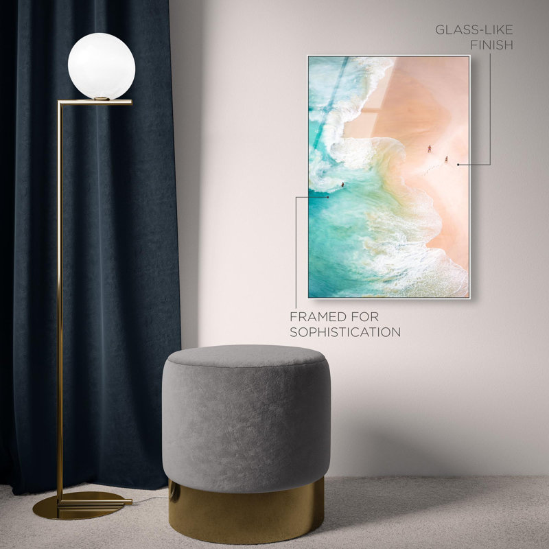 Oliver Gal Nusa Penida Coastal - Framed Acrylic Glass Wall Art, 24" H x 16" W, White
