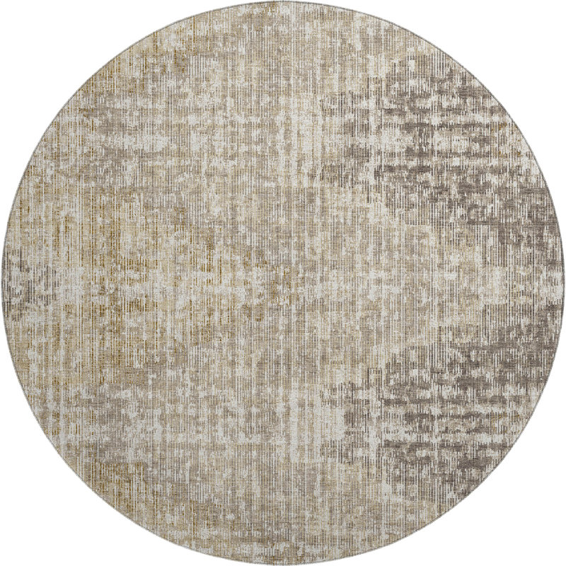 Premium Machine Washable Ansley Geometric Rug, Round 8'