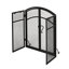 Pare-étincelles moderne en fer avec portes et outils, noir mat, 50,5 po x 32 po 5,5 po et noir mat inclus, 50,5 W 32 H 5,5 P