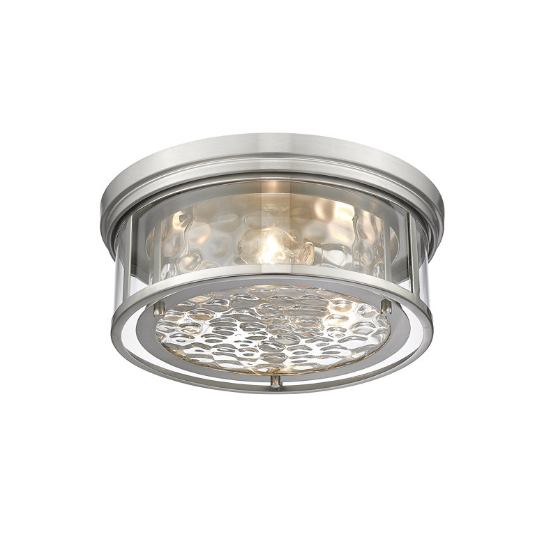 Masuda Glass Flush Mount, Brushed Nickel