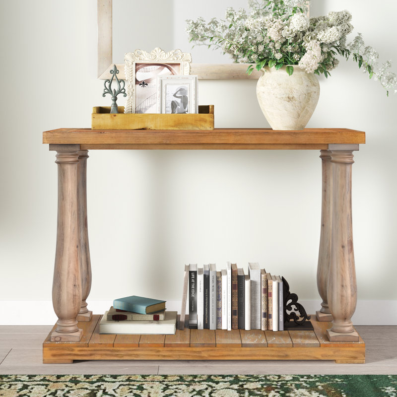 Mentzer 50'' Solid Wood Console Table, Weathered Pine