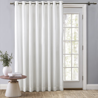 Swadlincote Elegant Linen-Look Light Filtering Grommet Double-Wide Patio Curtain Panel