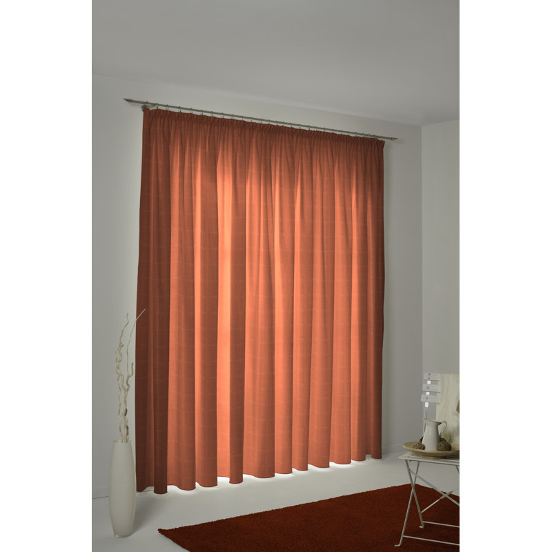 Shire Room Darkening Single Curtain Panel, 270 W x 245 D cm, Terra