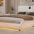 Faux Leather Upholstered Platform Bed with Thickened Headboard, Bluetooth Speakers and RGB LED Light-1609422985-1609422987