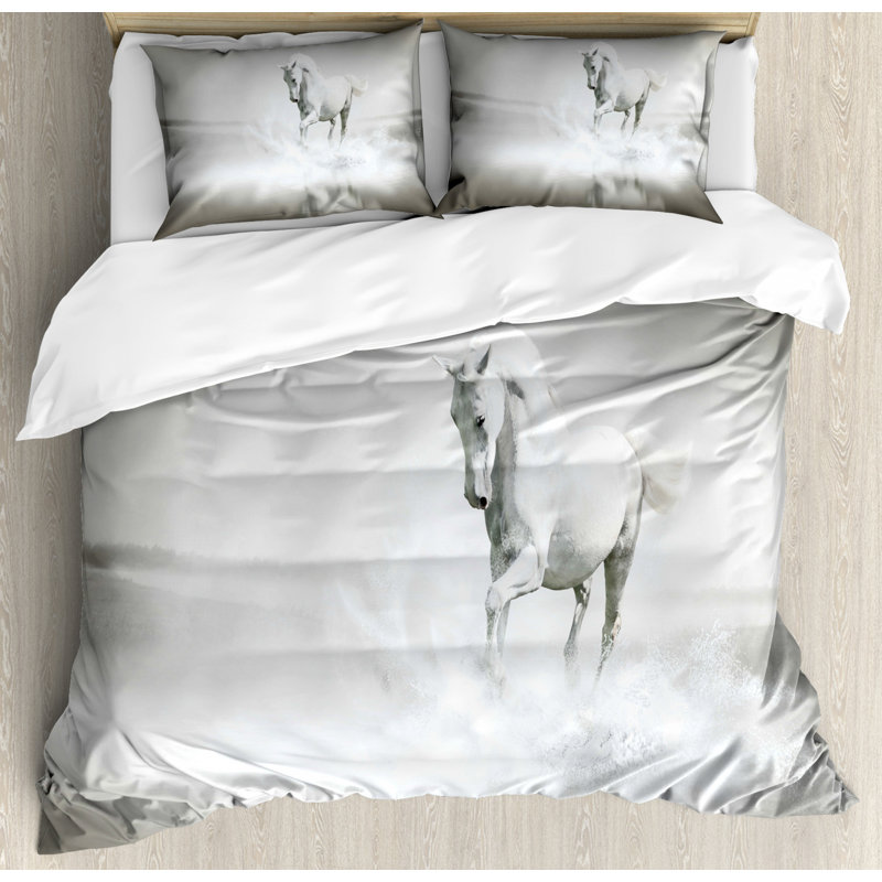 Ensemble de housse de couette Horses, Housse de couette grand + 2 taies décoratives