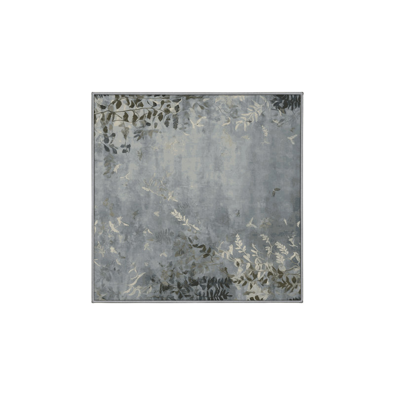 Tapis gris soyeux et moelleux, Carré 3 pi
