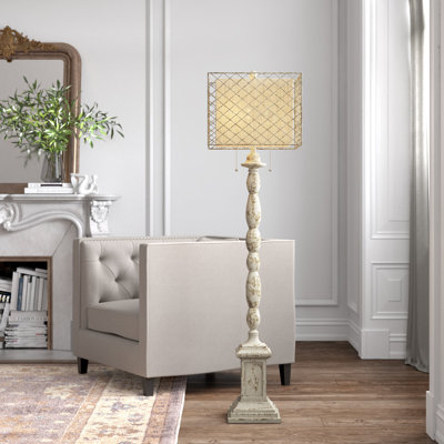 Ermentrude 62'' Distressed Traditional Floor Lamp