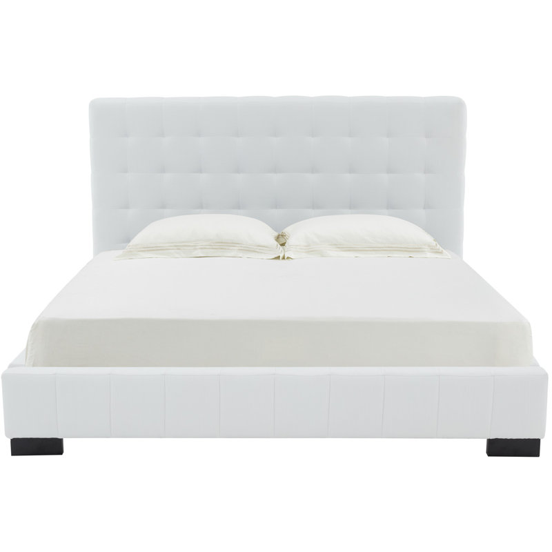 Vivaldi Upholstered Platform Bed, White, King