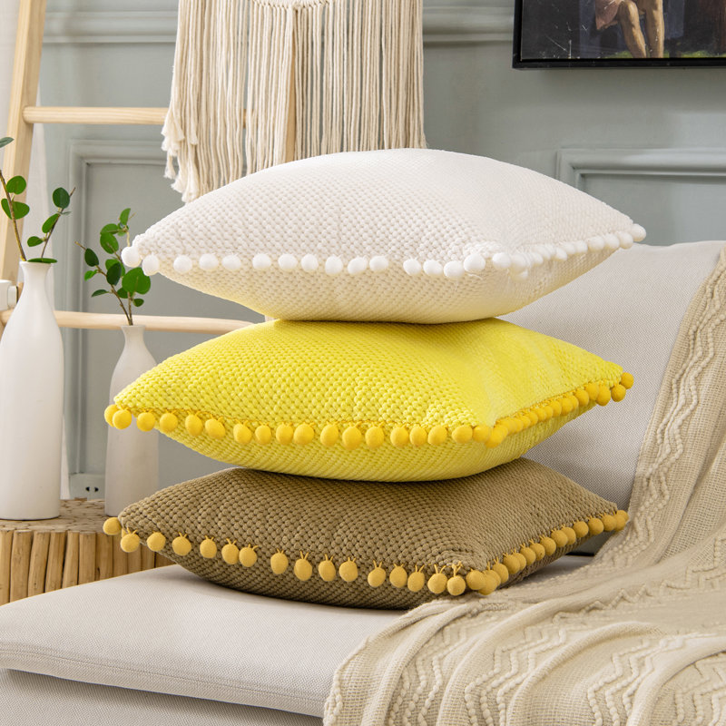 Coussin décoratif, Housse de coussin seulement - sans coussin, Rose