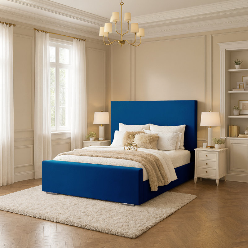 Prisila Upholstered Bed, Marine, Kingsize (5')