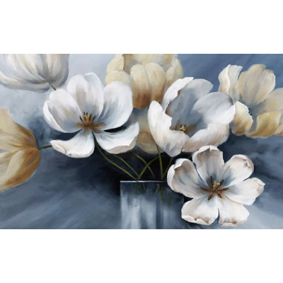 Vintage Floral Tulip Flower Oil Painting Retro Removable Wallpaper