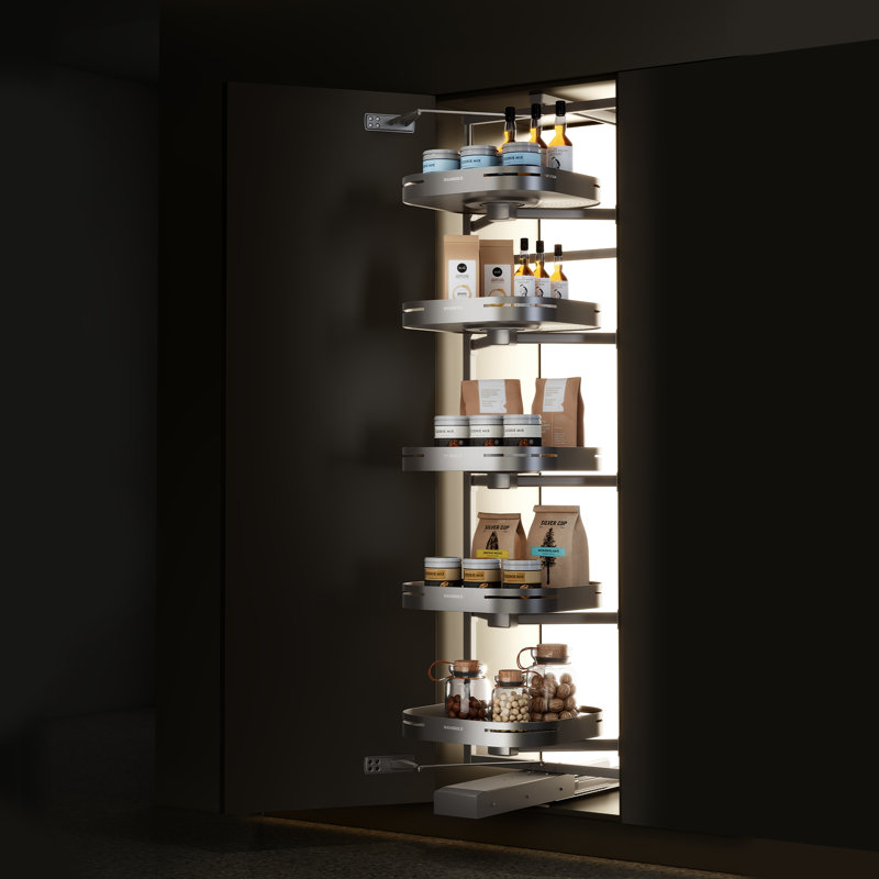 Tourbillon Tall Pantry Cabinet Organizer With 6-Tier Adjustable Rotating Rack, 89.6'' H X 21.6'' W X 20.1'' D