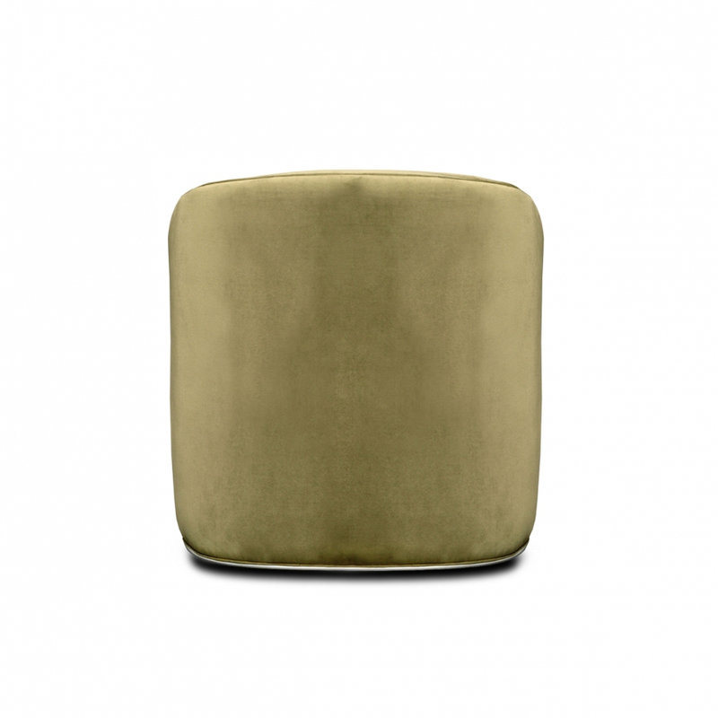 Fauteuil demi-tonneau en cuir véritable Hepburn, Désert (Longhorn), Espresso