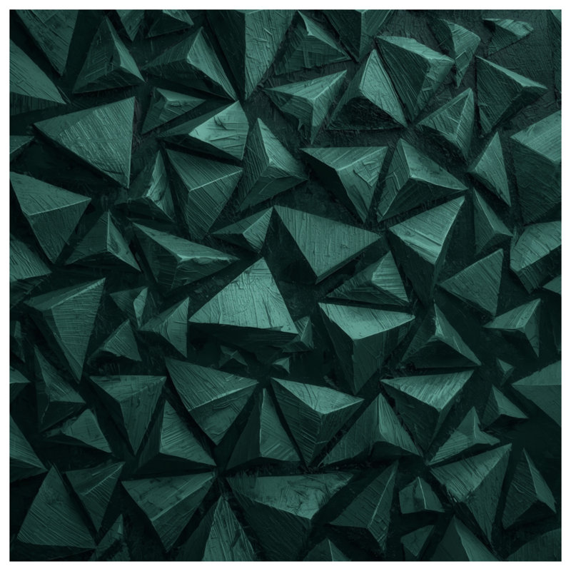 Coussins décoratifs vert à motif géométrique Pyramids, 18 po x 18 po