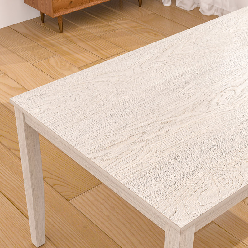 59" Solid Wood Dining Table For 4-6 Person, Rectangular Kitchen Table, Modern Farmhouse Dinner Table For Small Spaces