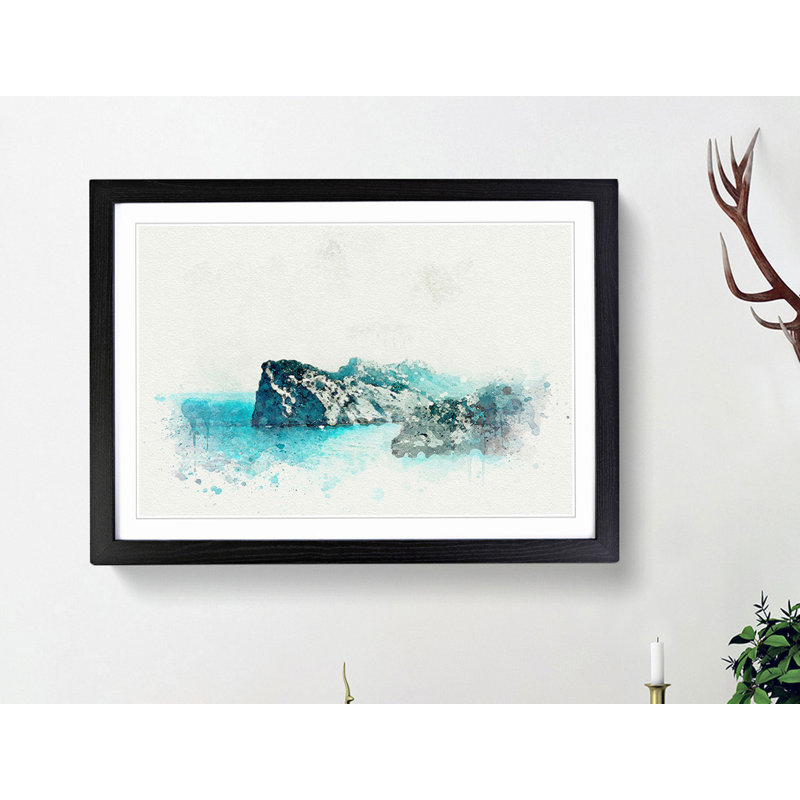 Rock Formations in Spain in Abstract - Picture Frame Graphic Art Print, 35cm H x 50cm W x 2cm D, Black
