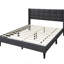 Linen Bed with Tufted Headboard-434920676-405671602