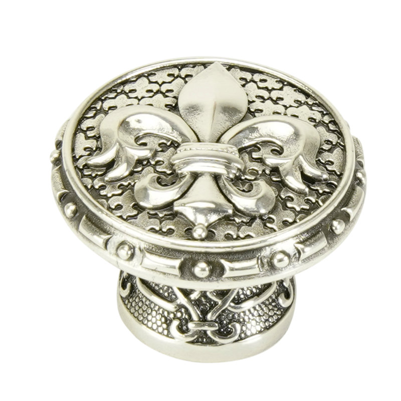FLEUR DE LIS KNOB; FLORENTINE , Silver