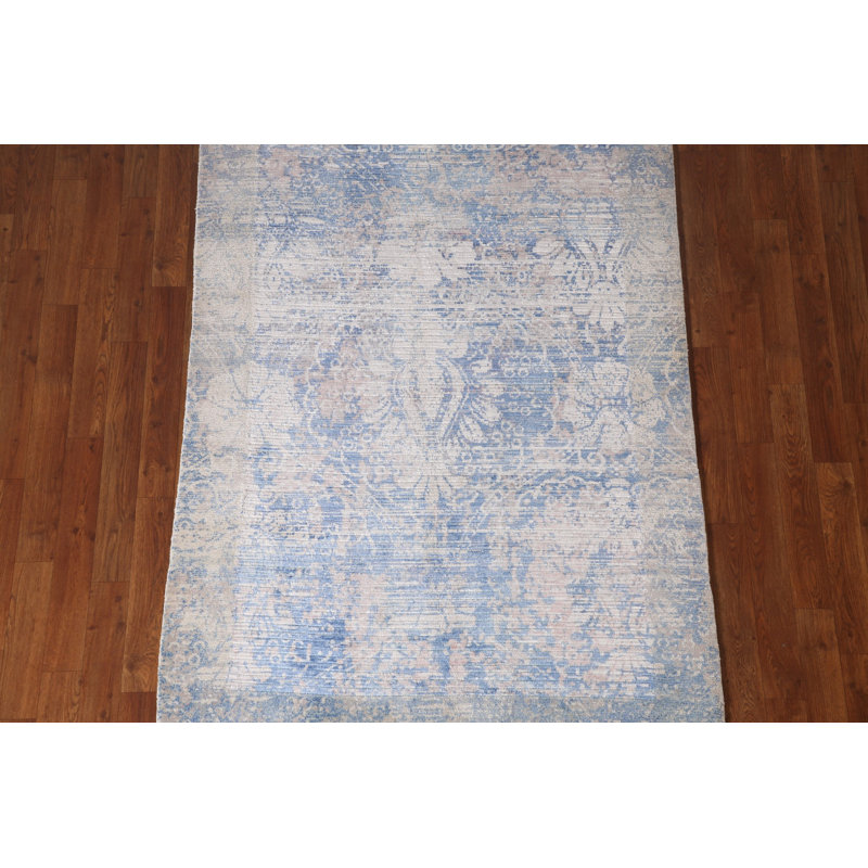 Tapis moderne abstrait fait à la main 4 x 6