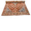 Tapis unique en laine beige / rose 4 pi 2 po x 6 pi 3 po années 1990