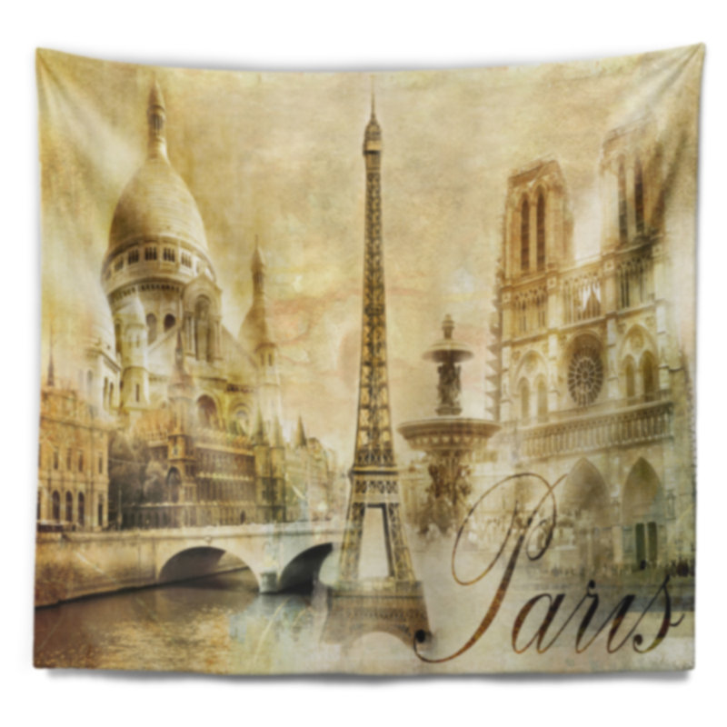 Tapisserie numérique old beautiful paris Cityscape, H 32 po x l 39 po