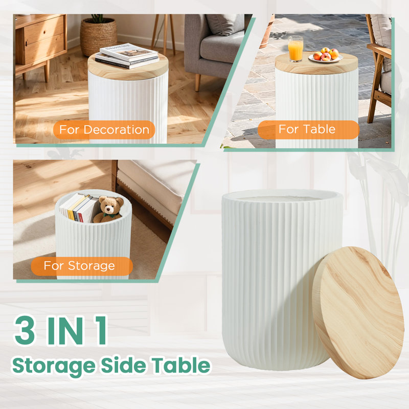 Round Outdoor Side Table 