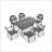 7-Piece Set Of Cast Aluminum Patio Furniture With Cushions