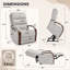 Fauteuil inclinable électrique en velours égyptien beige à deux moteurs, canapé inclinable pour personnes âgées, massage à 8 points et fonction de chauffage avec poches latérales