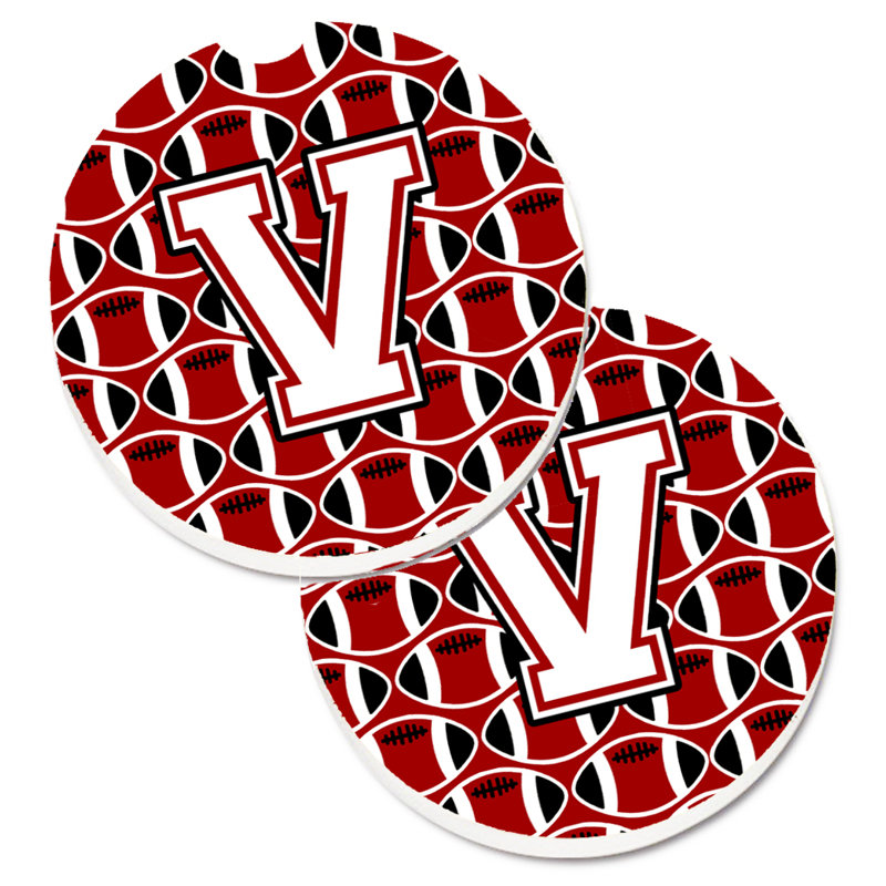 Sous-verre de football, V, Cardinal / blanc